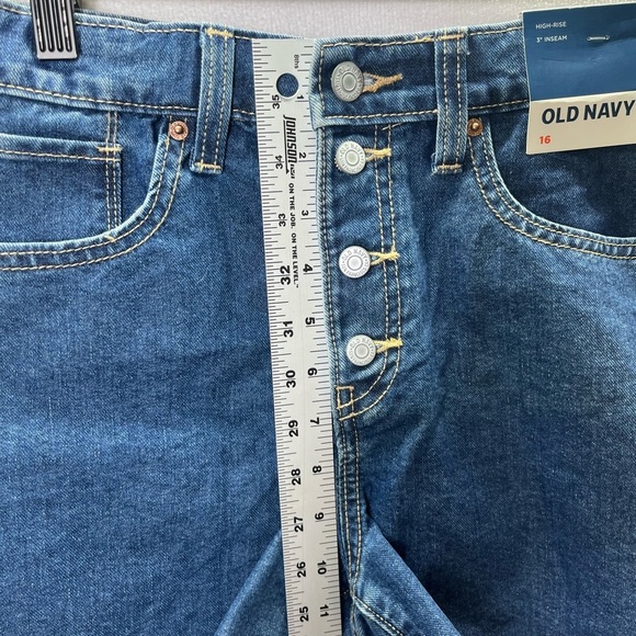 Old Navy High Rise Adjustable Waist Shorts Womens 16 Plus size Blue Denim 2368 - Picture 7 of 9